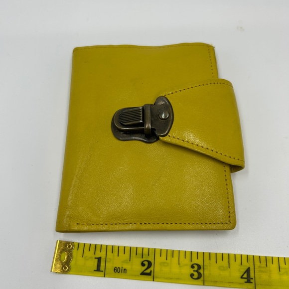Basha Mustard Yellow Leather Wallet with Silver Lock - Picture 6 of 6